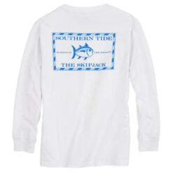 Southern Tide Boys' Original Skipjack Long Sleeve Tee - Classic White