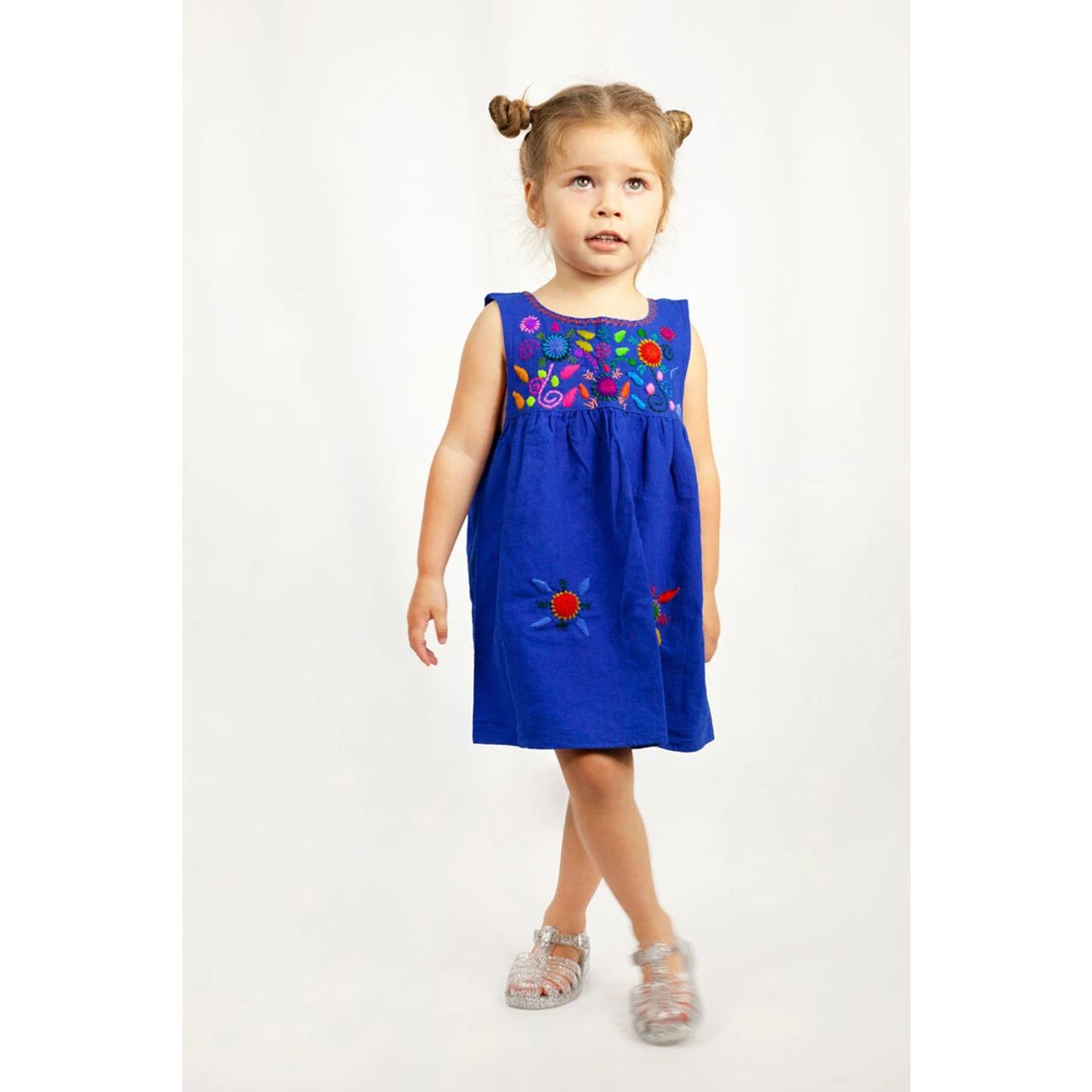 The Global Trunk Girls' Jardinita Dress - Royal Blue - Image 3