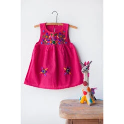The Global Trunk Girls' Jardinita Dress - Magenta