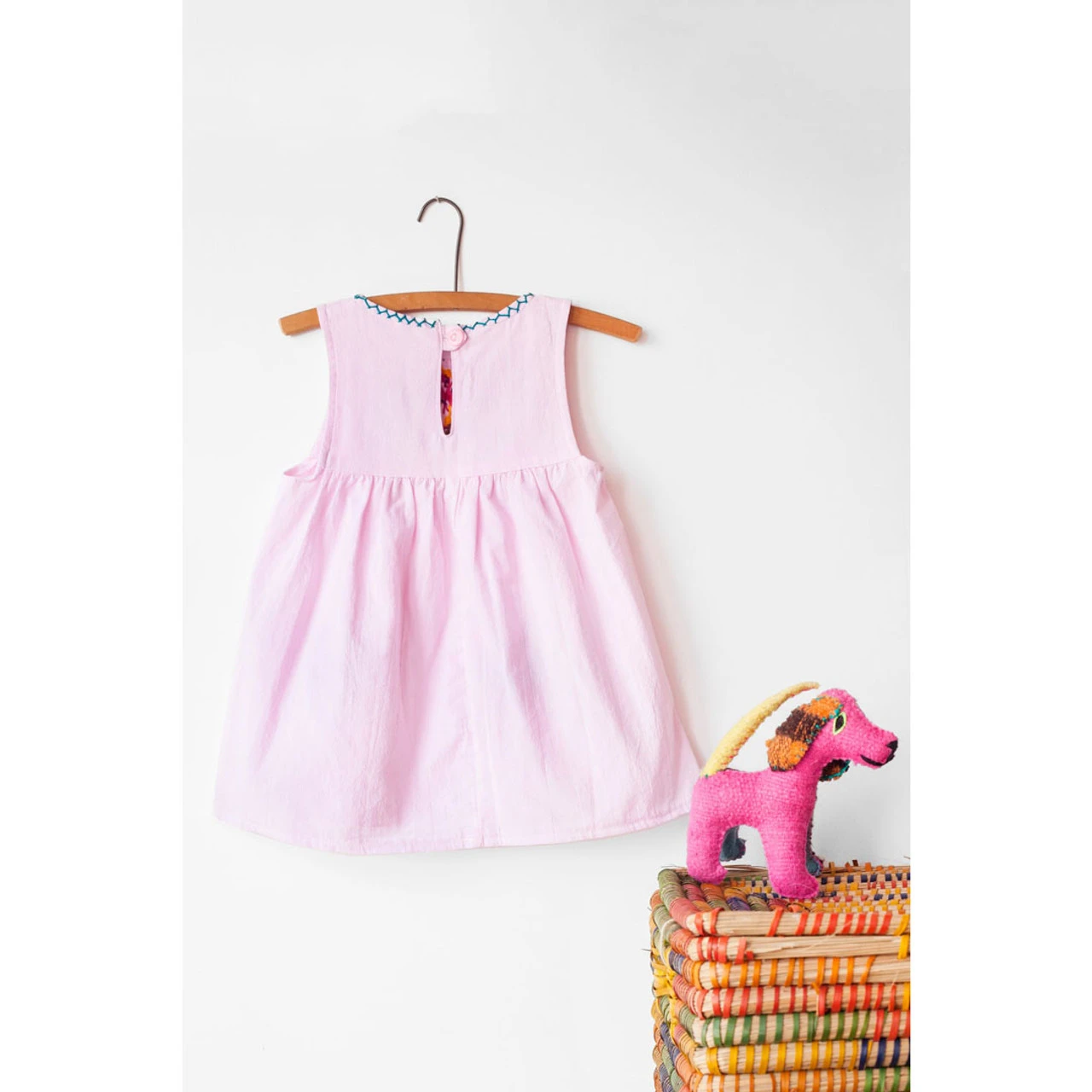 The Global Trunk Girls' Jardinita Dress - Pale Pink - Image 2