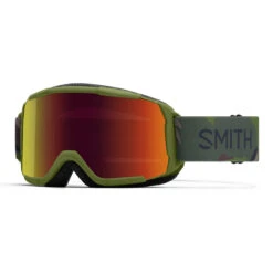 Boys' Daredevil Snow Goggle - Olive Plant Camo/ Red Mirror